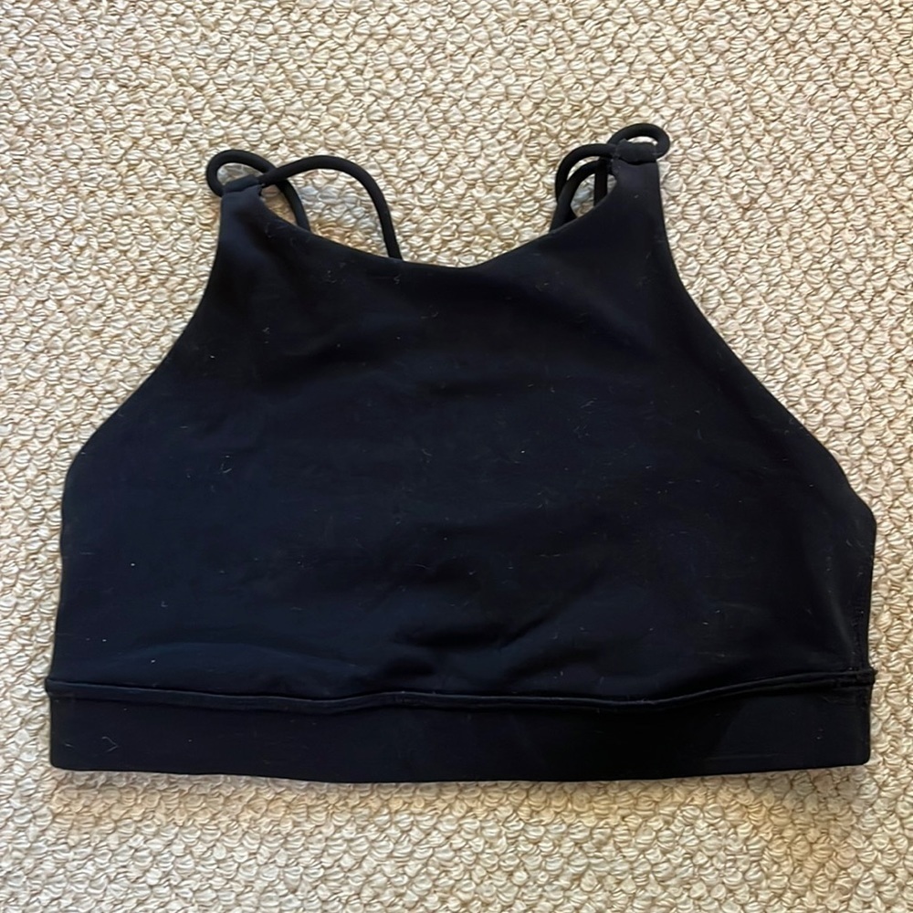 Black high neck lululemon sports bra
